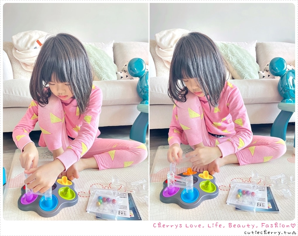 SMART GAMES 桌遊推薦|信誼/上誼兒童益智桌遊開箱總整理,幼兒到 99 歲都能玩的益智遊戲♥ - 第11張圖 SMART GAMES 滾珠滑水道 實玩