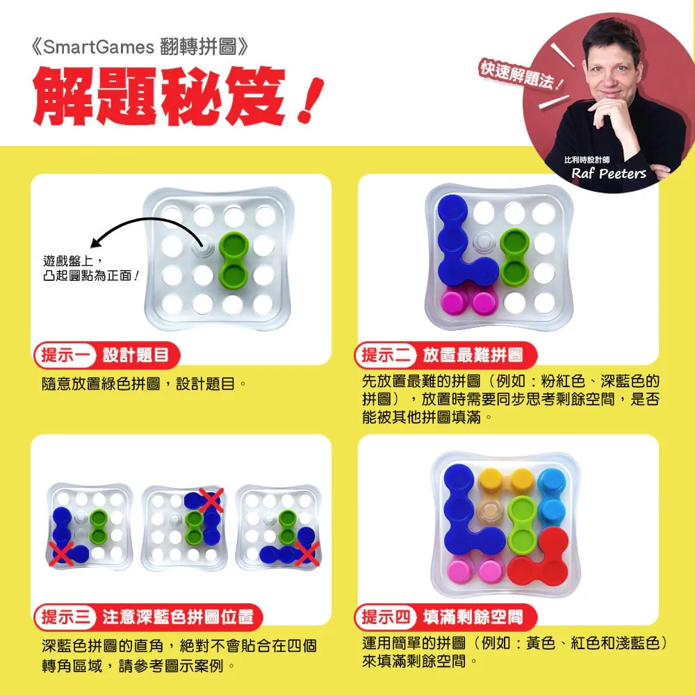 SMART GAMES 桌遊推薦|信誼/上誼兒童益智桌遊開箱總整理,幼兒到 99 歲都能玩的益智遊戲♥ - 第45張圖 SMART GAMES 翻轉拼圖解題秘笈